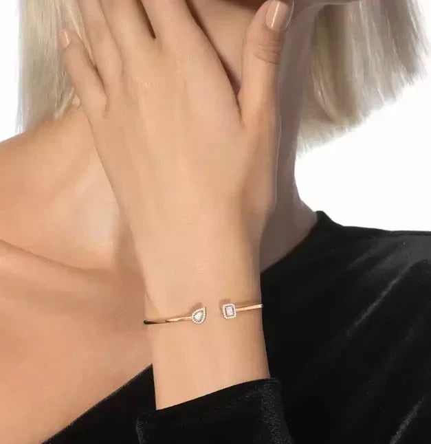 [Veyra Jewelry]M Delicate Double-Diamond Bracelet