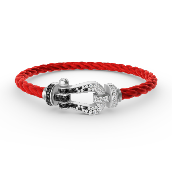¡®Veyra Jewelry¡¯FORCE LARGE HORSESHOE BLACK WHITE DIAMOND BRACELET SILVER
