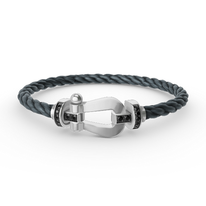 ¡®Veyra Jewelry¡¯FORCE LARGE HORSESHOE BLACK DIAMOND BRACELET SILVER
