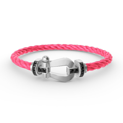 ¡®Veyra Jewelry¡¯FORCE LARGE HORSESHOE BLACK DIAMOND BRACELET SILVER