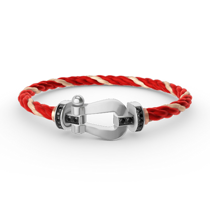 ¡®Veyra Jewelry¡¯FORCE LARGE HORSESHOE BLACK DIAMOND BRACELET SILVER