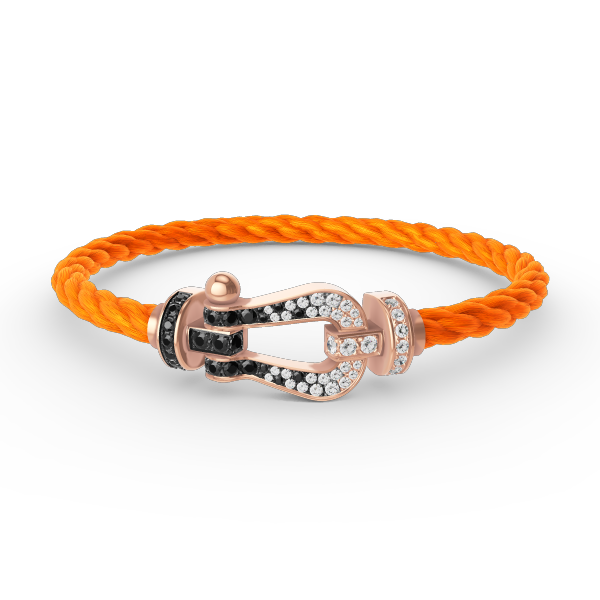 ¡®Veyra Jewelry¡¯FORCE LARGE HORSESHOE BLACK WHITE DIAMOND BRACELET ROSE GOLD