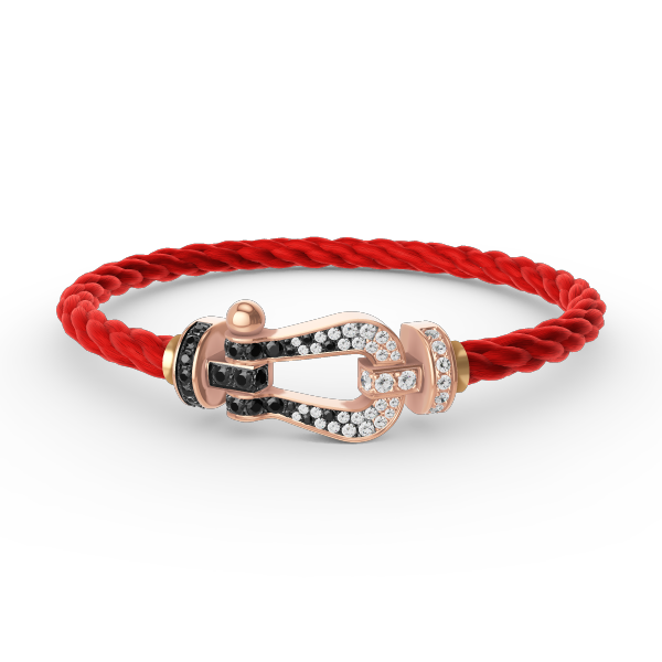 ¡®Veyra Jewelry¡¯FORCE LARGE HORSESHOE BLACK WHITE DIAMOND BRACELET ROSE GOLD