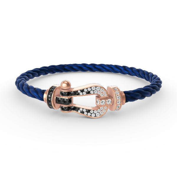 ¡®Veyra Jewelry¡¯FORCE LARGE HORSESHOE BLACK WHITE DIAMOND BRACELET ROSE GOLD