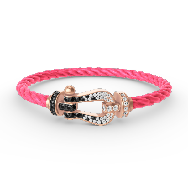 ¡®Veyra Jewelry¡¯FORCE LARGE HORSESHOE BLACK WHITE DIAMOND BRACELET ROSE GOLD