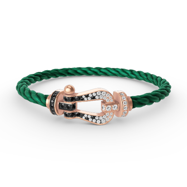 ¡®Veyra Jewelry¡¯FORCE LARGE HORSESHOE BLACK WHITE DIAMOND BRACELET ROSE GOLD