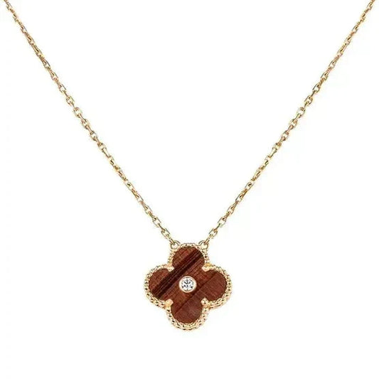 ¡®Veyra Jewelry¡¯CLOVER 15MM DIAMOND AND YELLOW TIGER'S EYE AGATE necklace