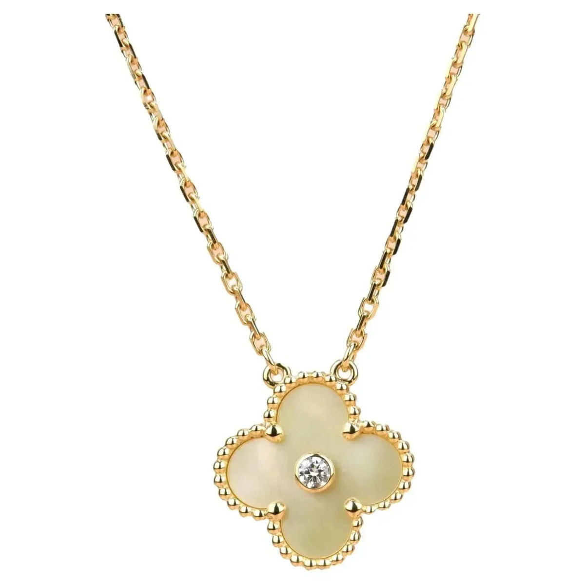 ¡®Veyra Jewelry¡¯CLOVER 15MM DIAMOND GOLD MOTHER OF PEARL NECKLACE