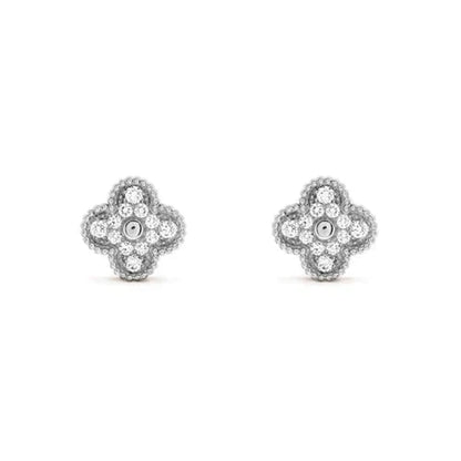 ¡®Veyra Jewelry¡¯CLOVER 1 MOTIFS DIAMOND STUD EARRINGS SILVER