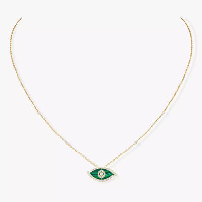 [Veyra Jewelry]Lucky Eye Diamond Necklace in  Gold and Turquoise