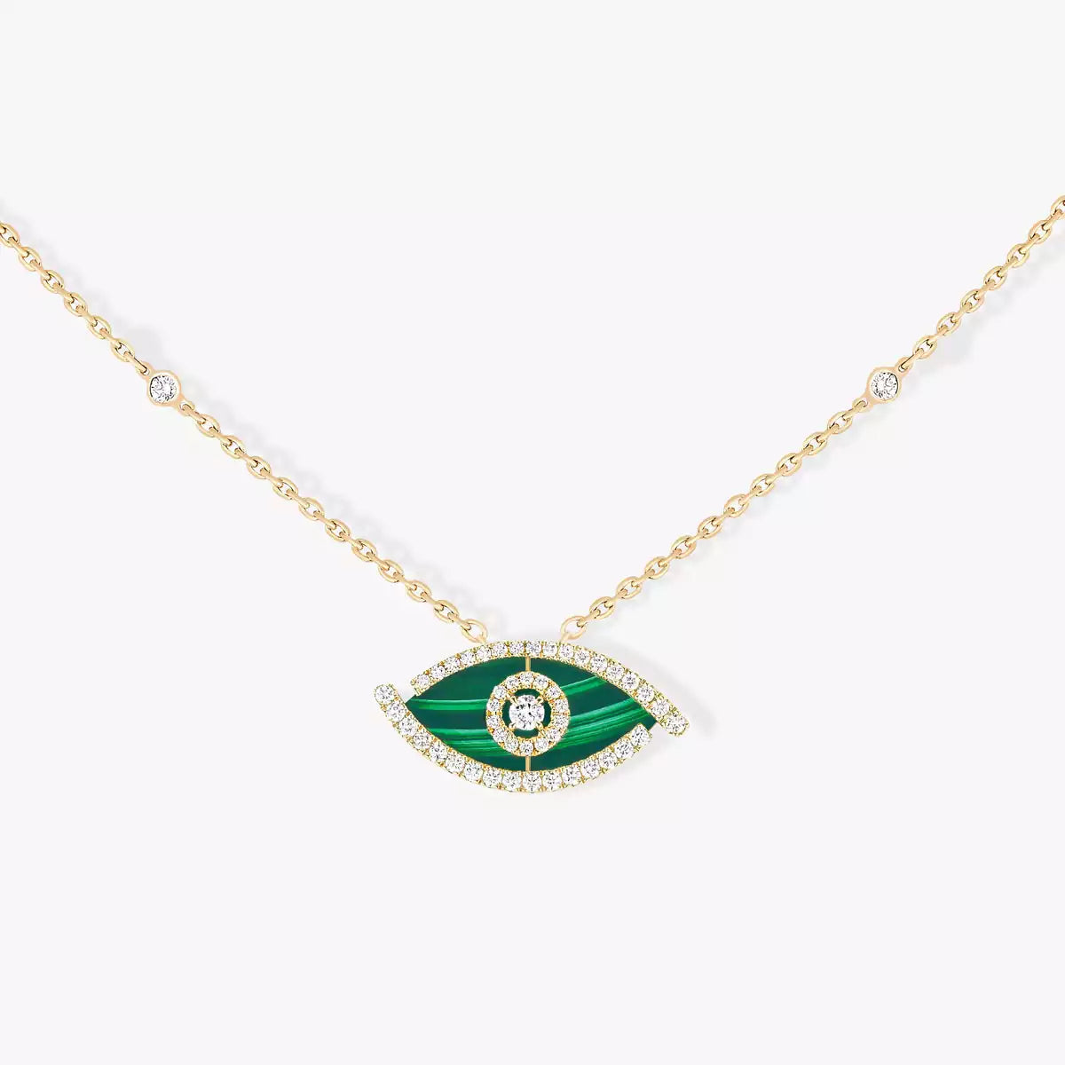 [Veyra Jewelry]Lucky Eye Diamond Necklace in  Gold and Turquoise