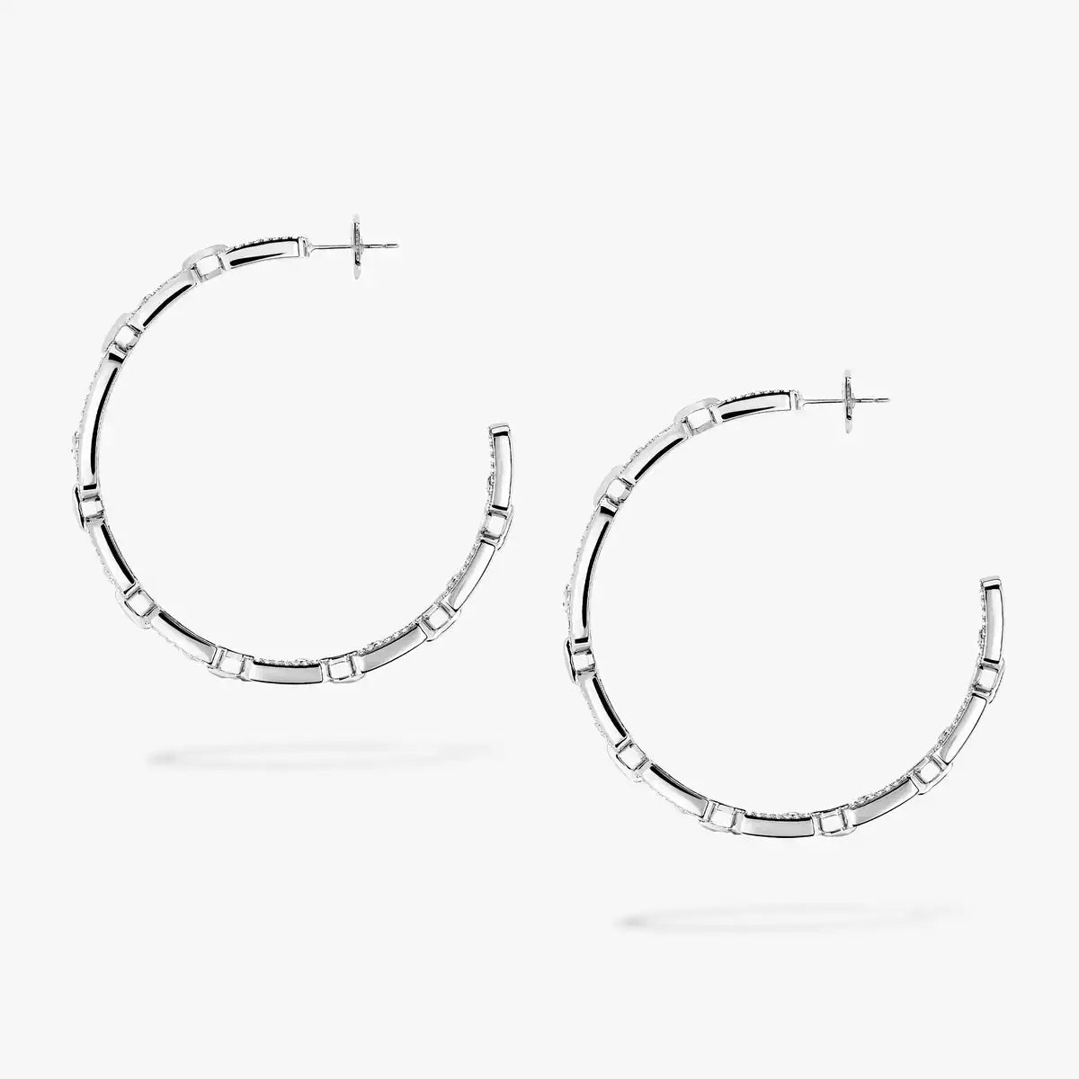 [Veyra Jewelry]Move Link Diamond Hoop Earrings