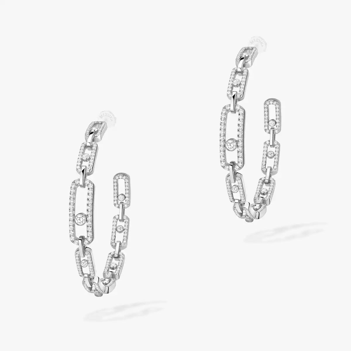 [Veyra Jewelry]Move Link Diamond Hoop Earrings