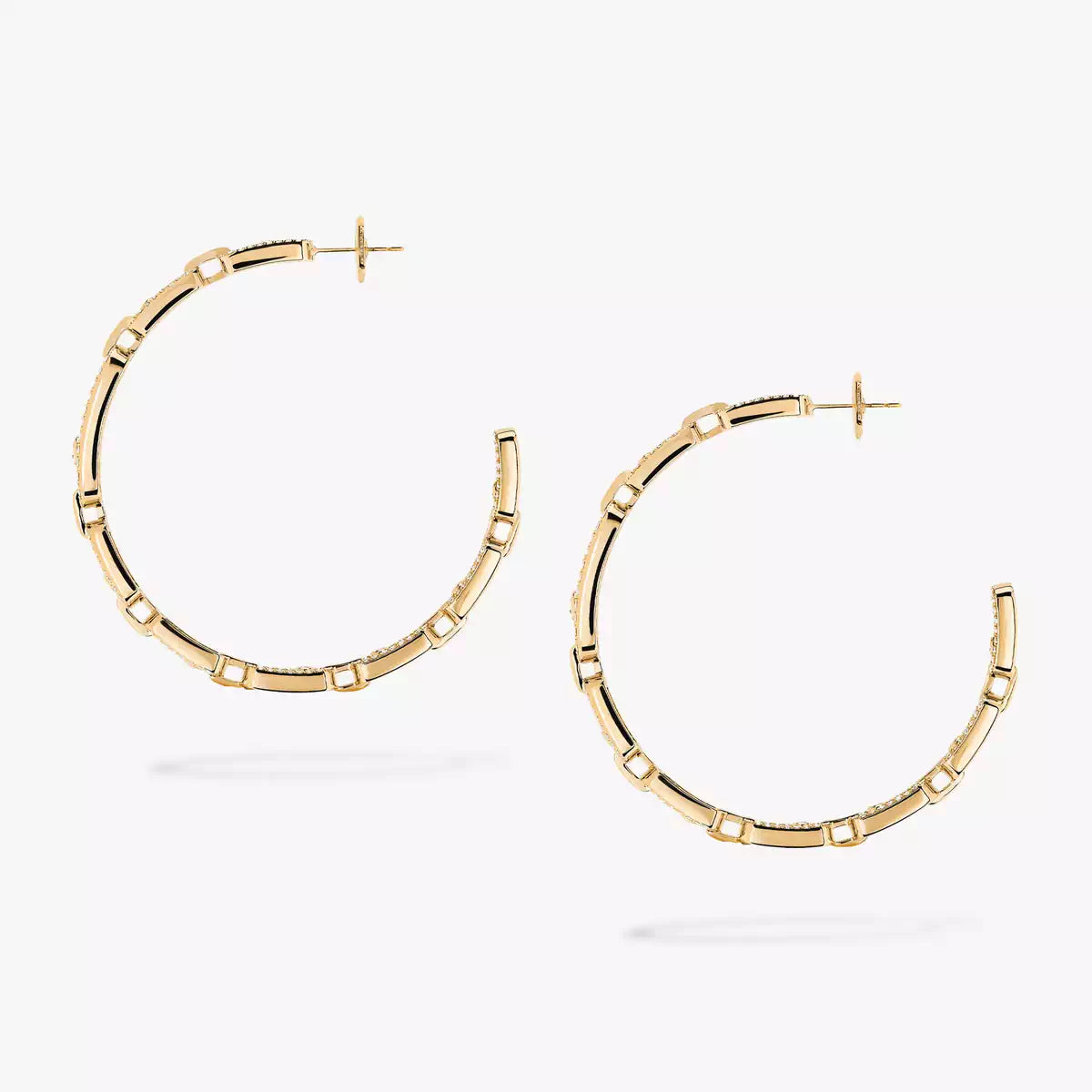 [Veyra Jewelry]Move Link Diamond Hoop Earrings