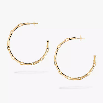 [Veyra Jewelry]Move Link Diamond Hoop Earrings