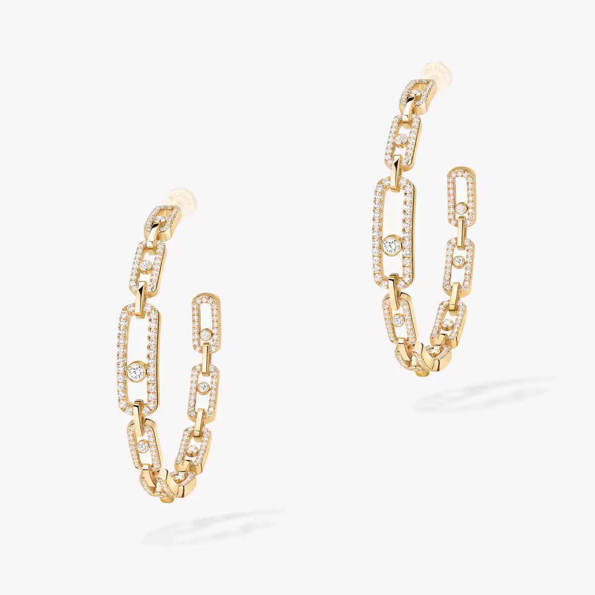 [Veyra Jewelry]Move Link Diamond Hoop Earrings