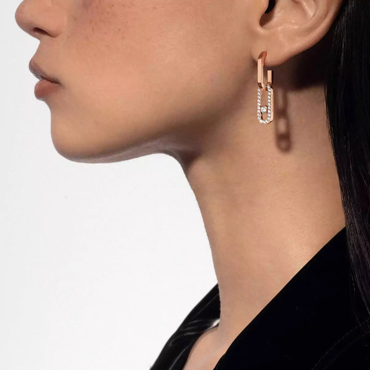 [Veyra Jewelry]Move Link Diamond Earrings