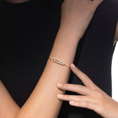 [Veyra Jewelry]Move Pavé Diamond Bangle Bracelet M