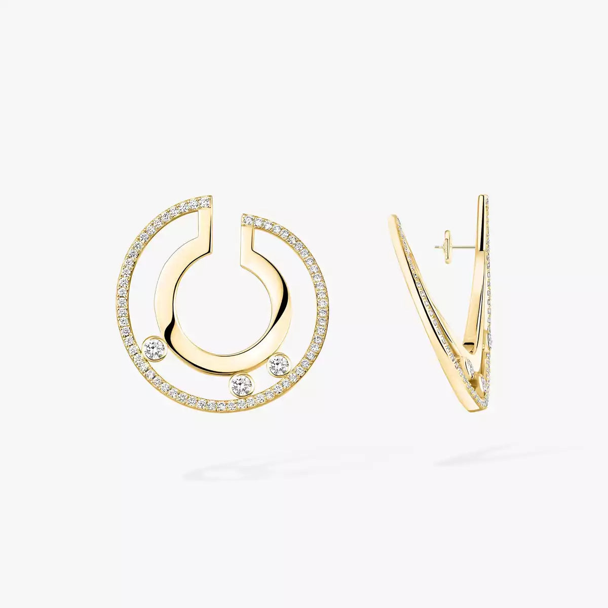 [Veyra Jewelry]Move Romane Small Diamond Hoop Earrings