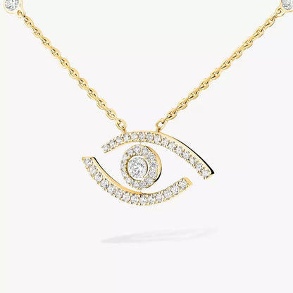 [Veyra Jewelry]Pave_ Diamond Necklace Lucky Eye