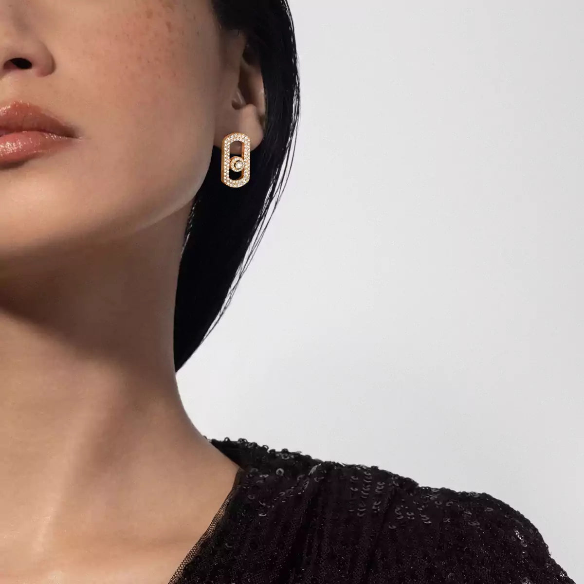 [Veyra Jewelry]So Move Pave_-Set Diamond Earrings in Silver