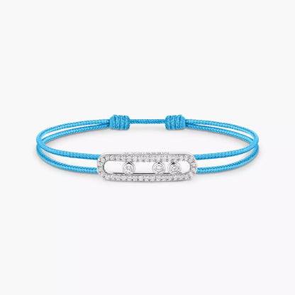 [Veyra Jewelry]Care(Medium-3.5mm) pink cord pavé bracelet