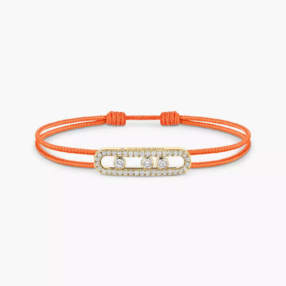 [Veyra Jewelry]Care(Medium-3.5mm) pink cord pavé bracelet