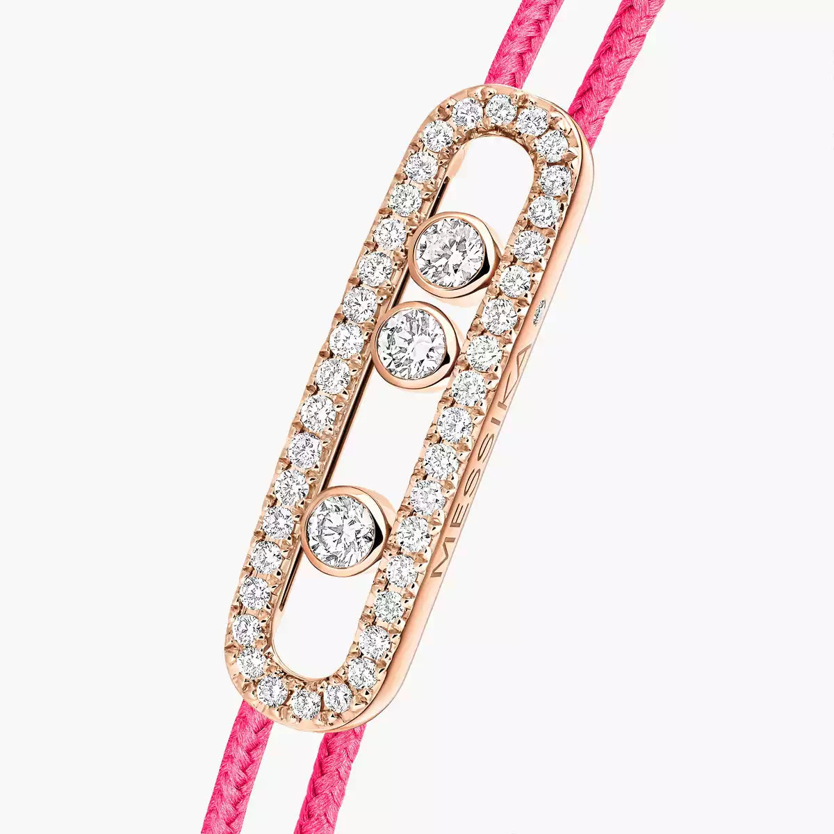 [Veyra Jewelry]Care(Medium-3.5mm) pink cord pavé bracelet