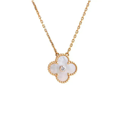 ¡®Veyra Jewelry¡¯CLOVER 15MM DIAMOND WHITE FRITILLARIA NECKLACE