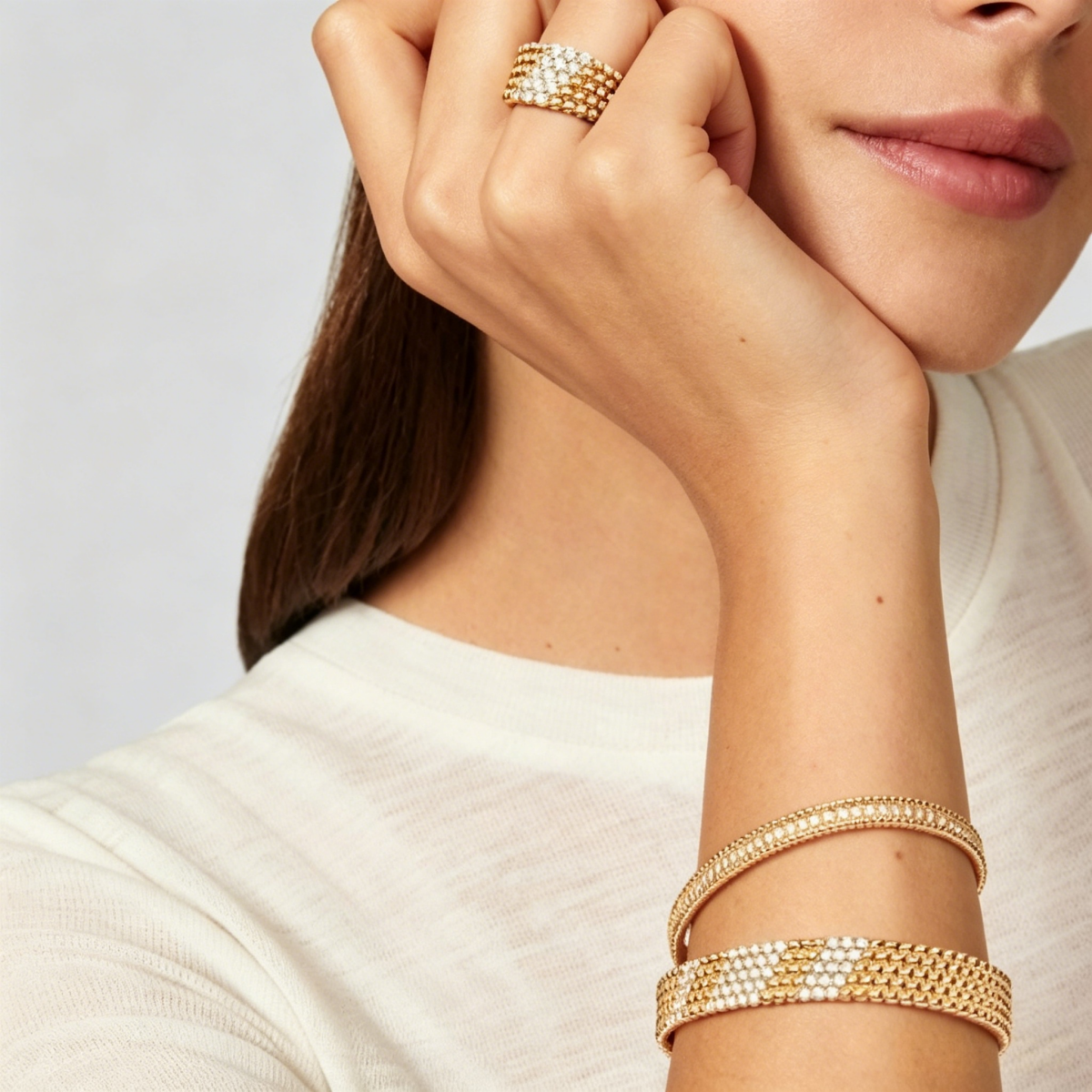 [Veyra Jewelry]  FIVE-ROW DIAMOND BRACELET