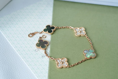[Veyra Jewelry]New CLOVER 5 MOTIF GRAY MOP BRACELET COLLECTION