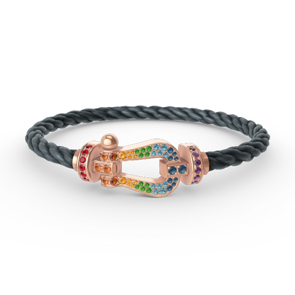 ¡®Veyra Jewelry¡¯FORCE LARGE HORSESHOE  COLORED DIAMOND BRACELET ROSE GOLD