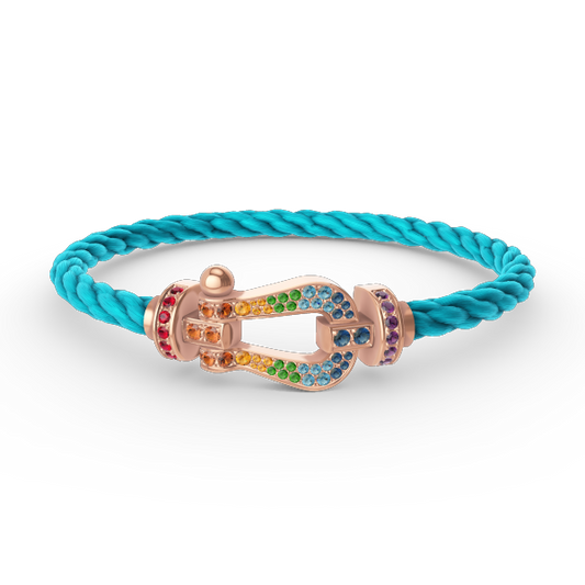 ¡®Veyra Jewelry¡¯FORCE LARGE HORSESHOE  COLORED DIAMOND BRACELET ROSE GOLD