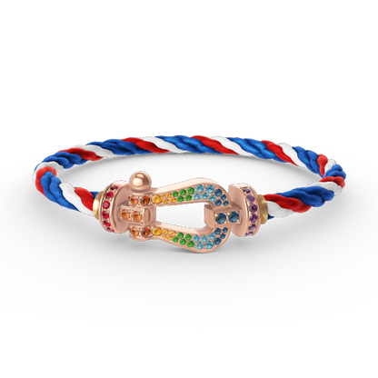 ¡®Veyra Jewelry¡¯FORCE LARGE HORSESHOE  COLORED DIAMOND BRACELET ROSE GOLD