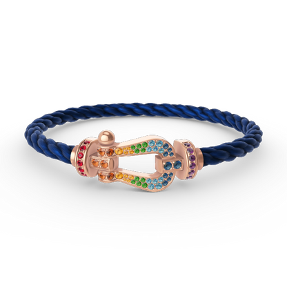 ¡®Veyra Jewelry¡¯FORCE LARGE HORSESHOE  COLORED DIAMOND BRACELET ROSE GOLD