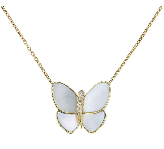 ¡®Veyra Jewelry¡¯BUTTERFLY GOLD MOP DIAMOND NECKLACE