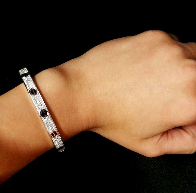 ¡®Veyra Jewelry¡¯LOVE BRACELET 6.1MM DIAMOND-PAVED CERAMIC