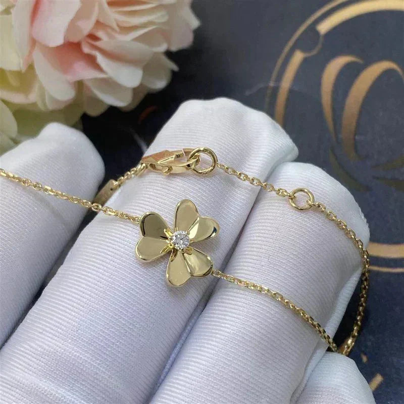 ¡®Veyra Jewelry¡¯FRIVOLE GOLD FLOWER PINK MALACHITE BRACELET
