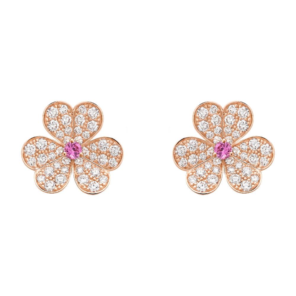 ¡®Veyra Jewelry¡¯FRIVOLE PINK GOLD FLOWER DIAMOND EARRINGS