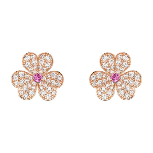 ¡®Veyra Jewelry¡¯FRIVOLE PINK GOLD FLOWER DIAMOND EARRINGS