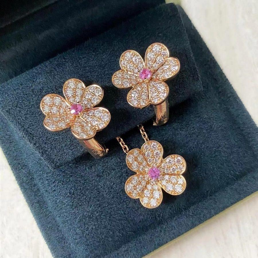 ¡®Veyra Jewelry¡¯FRIVOLE PINK GOLD FLOWER DIAMOND EARRINGS