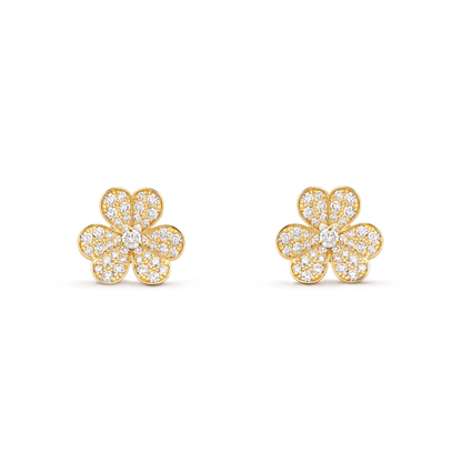 ¡®Veyra Jewelry¡¯FRIVOLE GOLD FLOWER DIAMOND EARRINGS