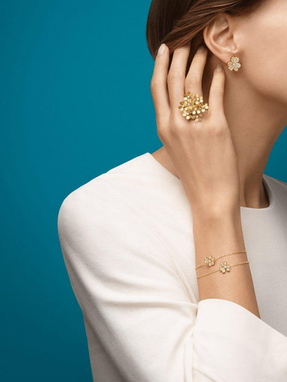 ¡®Veyra Jewelry¡¯FRIVOLE GOLD FLOWER DIAMOND EARRINGS