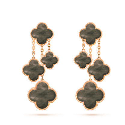 ¡®Veyra Jewelry¡¯CLOVER EARRINGS DARK MOP 4 MOTIFS ROSE GOLD