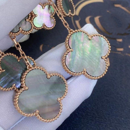 ¡®Veyra Jewelry¡¯CLOVER EARRINGS DARK MOP 4 MOTIFS ROSE GOLD