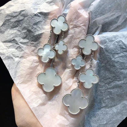 ¡®Veyra Jewelry¡¯CLOVER EARRINGS WHITE MOP 4 MOTIFS SILVER