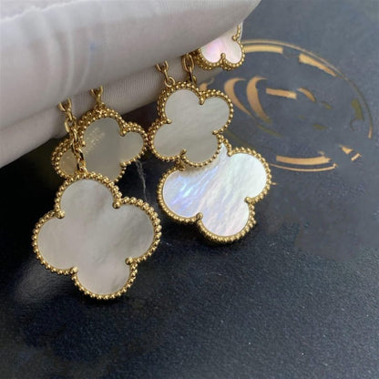 ¡®Veyra Jewelry¡¯CLOVER EARRINGS WHITE MOP 4 MOTIFS GOLD