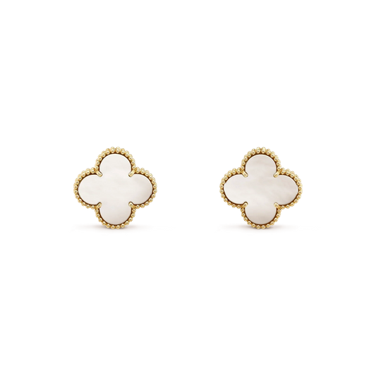 ¡®Veyra Jewelry¡¯CLOVER MEDIUM 1 MOTIFS  WHITE MOP STUD EARRINGS