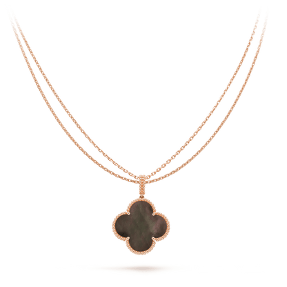 ¡®Veyra Jewelry¡¯CLOVER 25MM GOLD DARK MOP BIG CLOVER NECKLACE