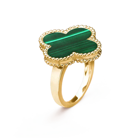 ¡®Veyra Jewelry¡¯CLOVER MALACHITE RING